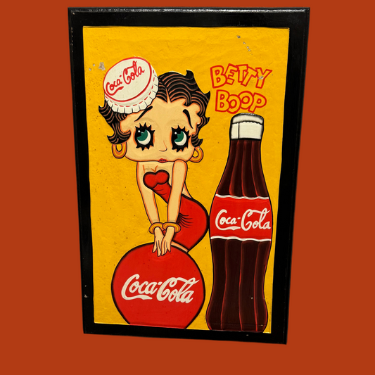 Coca Cola Betty Boobs træskilt