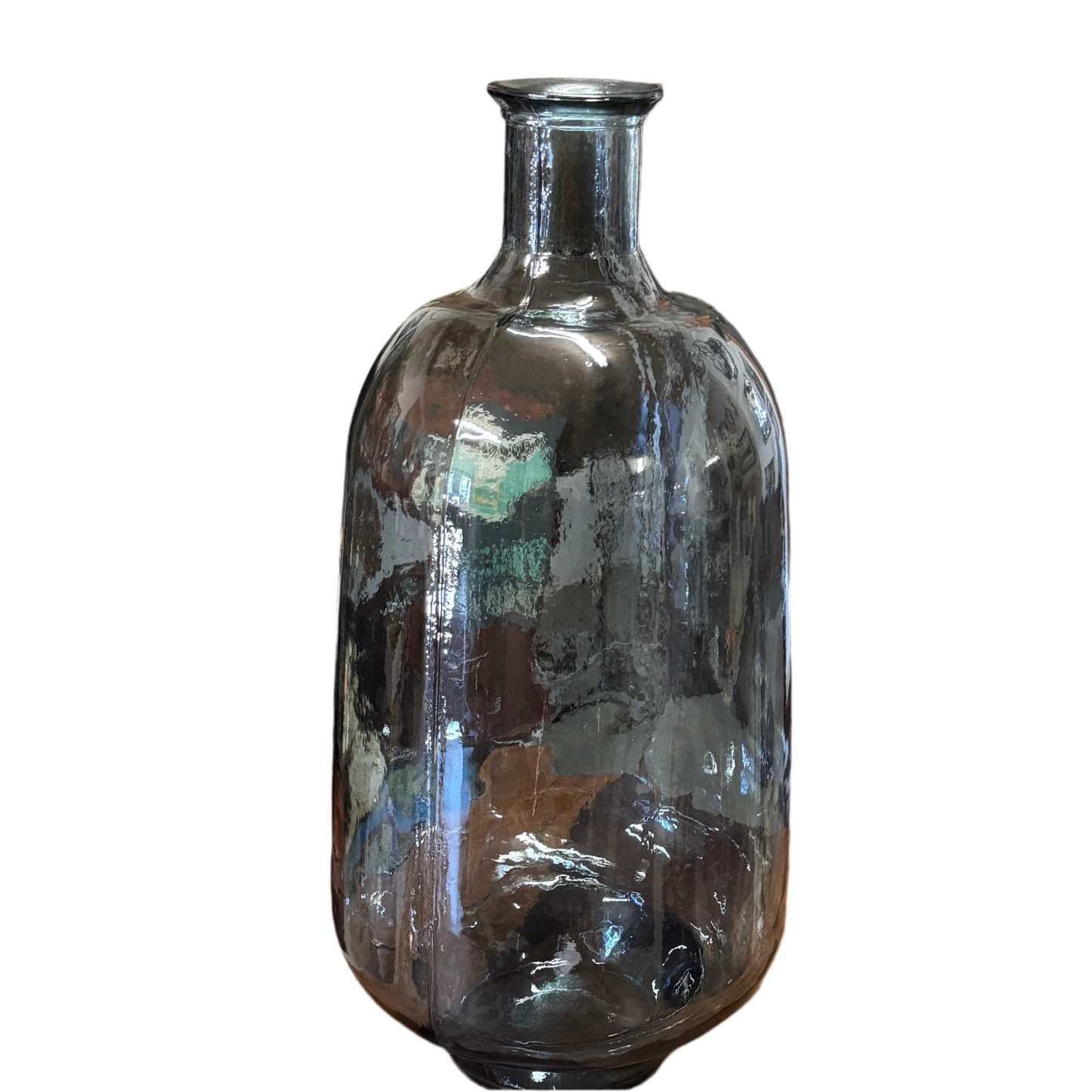 Glas vase havblå
