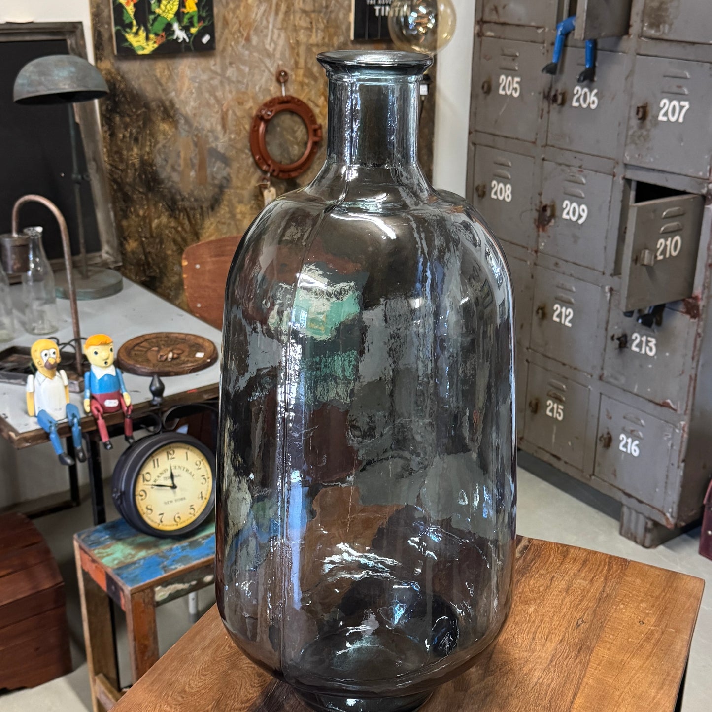 Glas vase havblå
