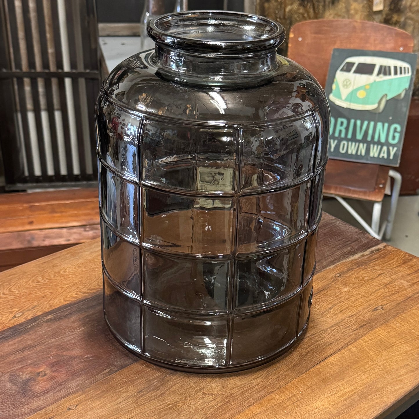 Glas vase grå