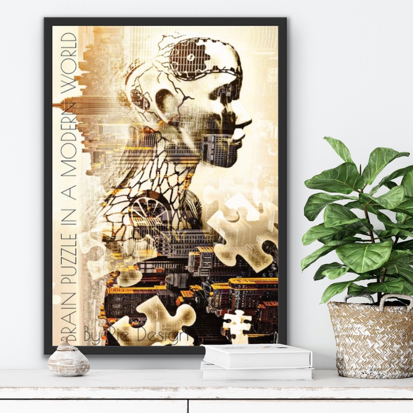 Poster “Brain Puzzle in a modern World” (Golden)
