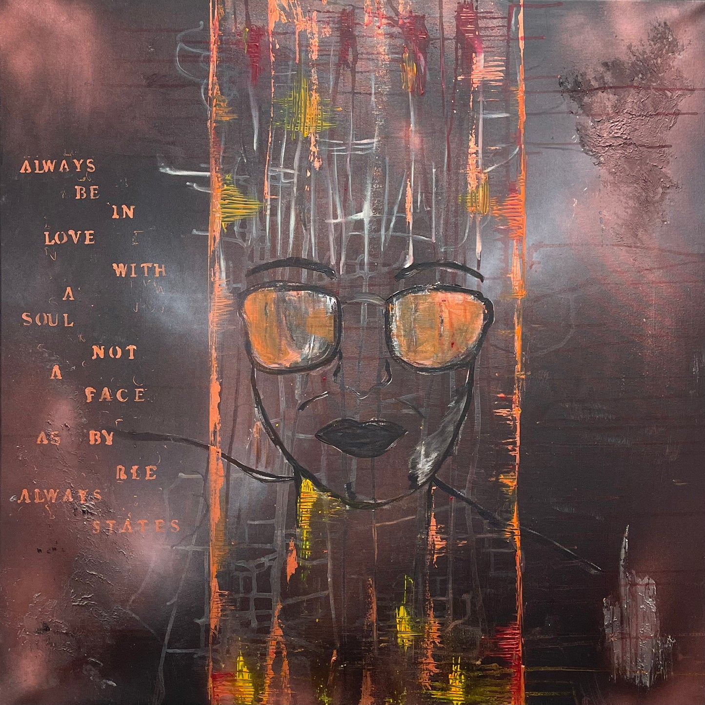 Maleri “Be in love with a soul…orange…” 100x150