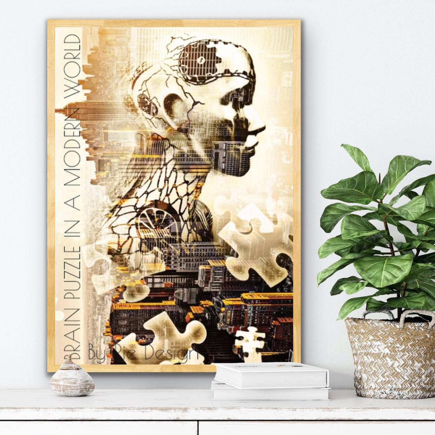 Poster “Brain Puzzle in a modern World” (Golden)