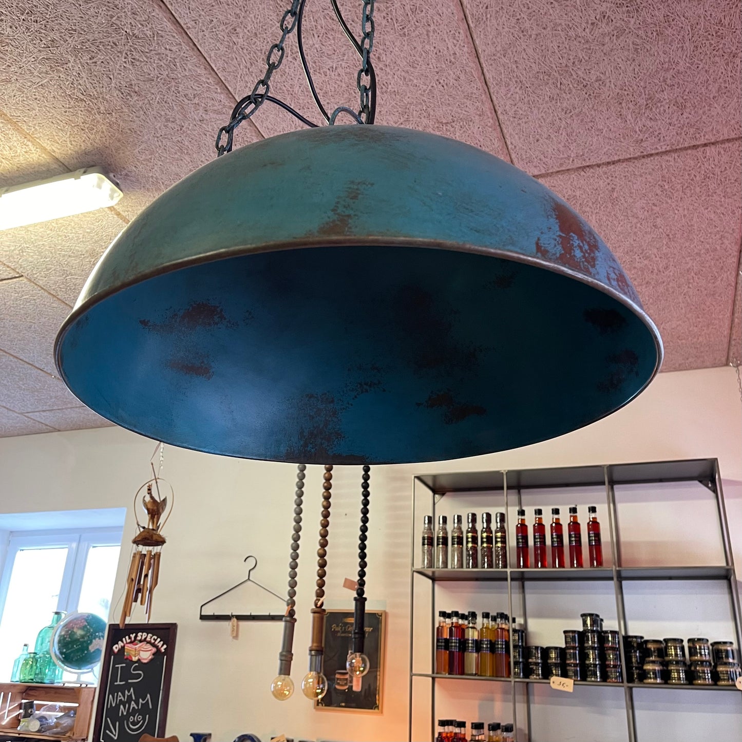 Loftlampe i industriel stil Ø55 blå