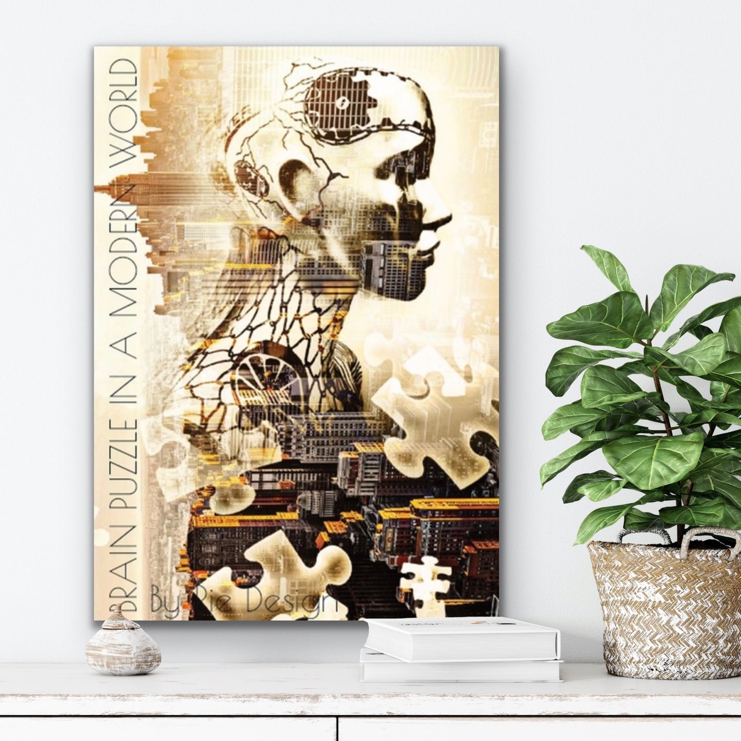 Poster “Brain Puzzle in a modern World” (Golden)