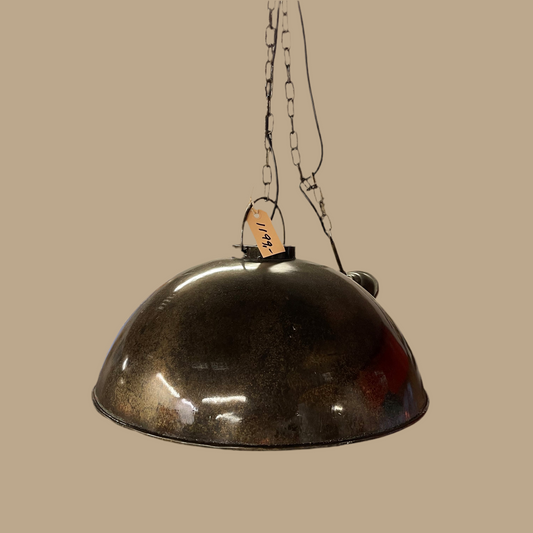 Loftlampe i industriel stil ( meleret sort / messing) Ø55