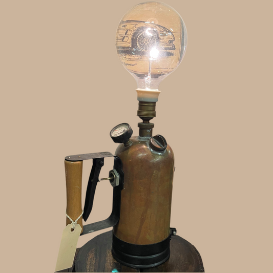 Retro fed bordlampe med tryk termostat