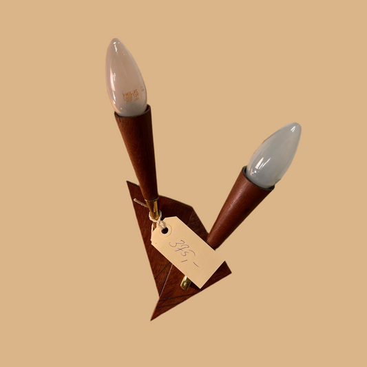 Teaktræ retro lampe med sjæl