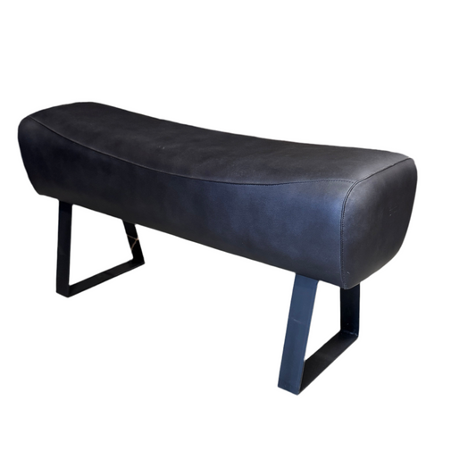 Nero lang læder puf