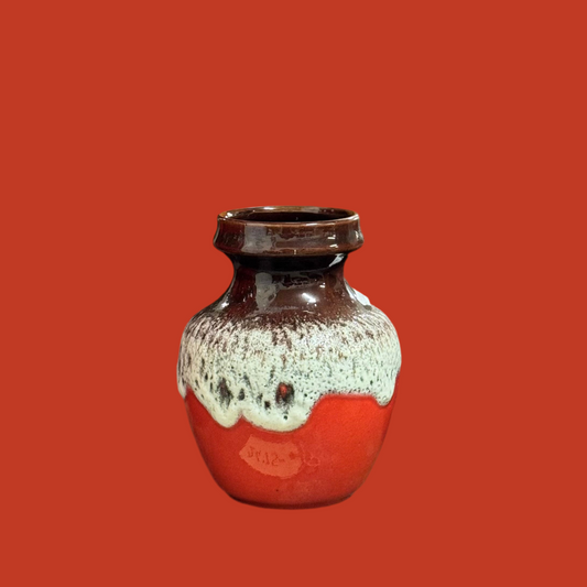 West Germany vase (Brun, hvid og rød))