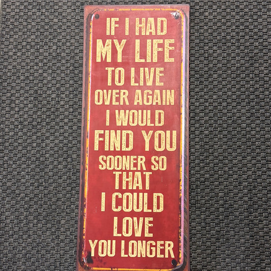 Metal skilt med citat