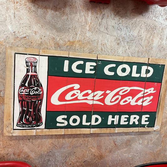 Coca Cola træ skilt