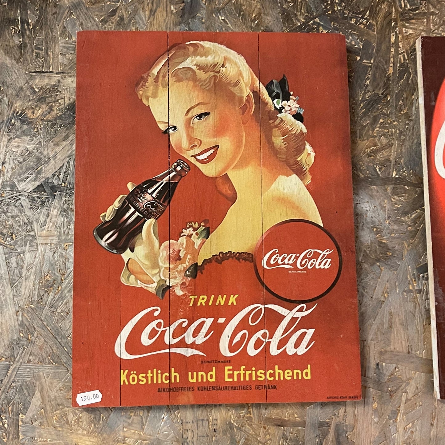 Coca Cola træskilt