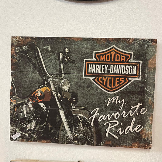 Harley Davidson træskilt