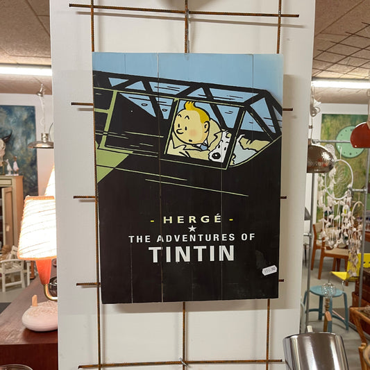 TinTin træskilt