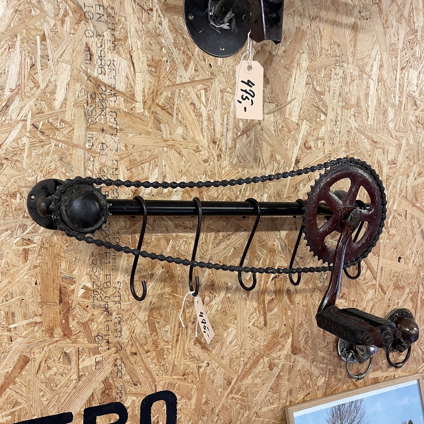 Unika metal knagerække fra gammel cykel