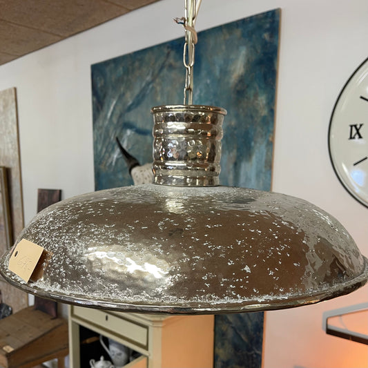 Små rustik loftslampe (sølvlook m. Patina)