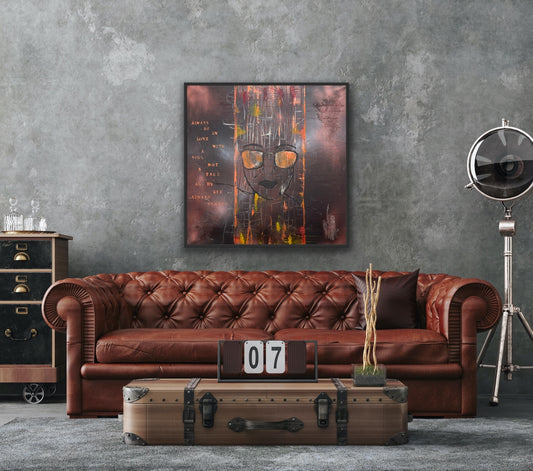 Maleri “Be in love with a soul…orange…” 100x150