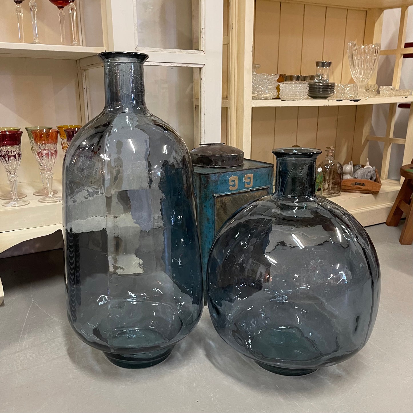 Havblå gulv / bord vase (bowle)